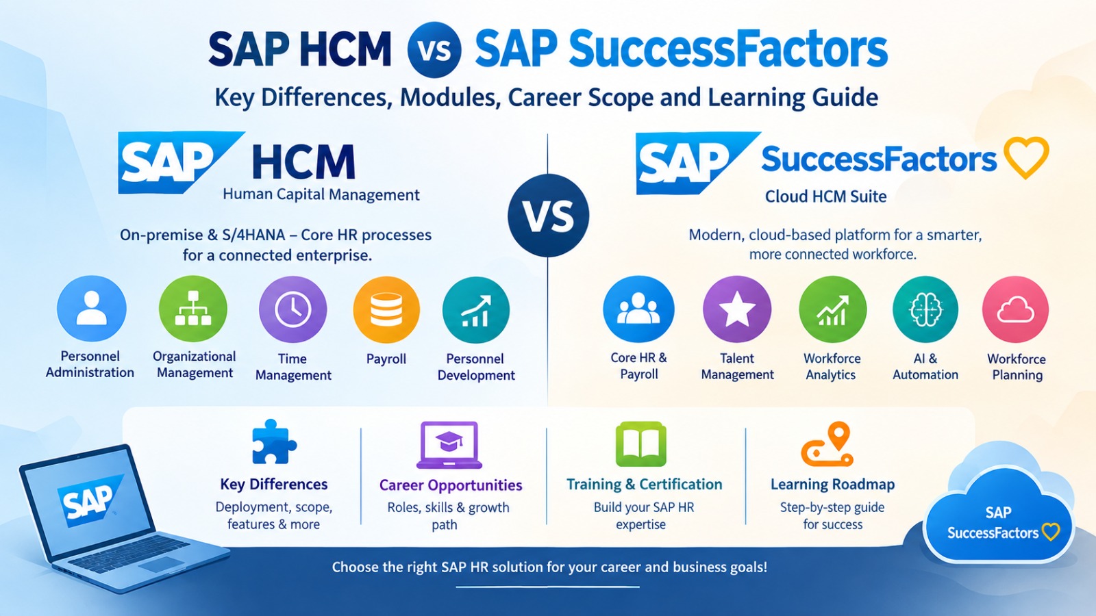 SAP HCM vs SAP SuccessFactors: Differences & Career Guide